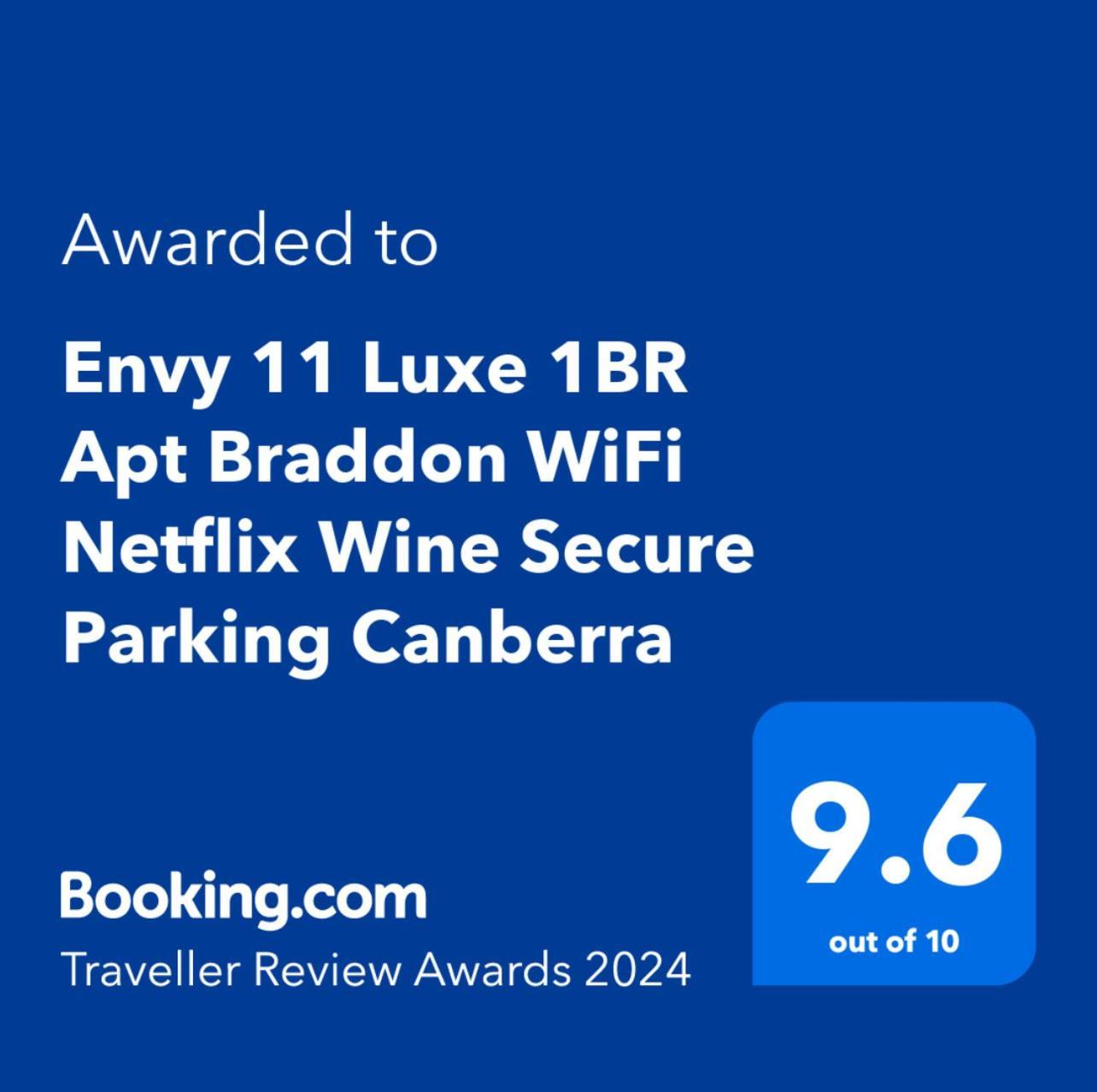 Envy 11 Luxe Spacious 1br Apt Braddon Wifi Wine Secure Parking * Canberra